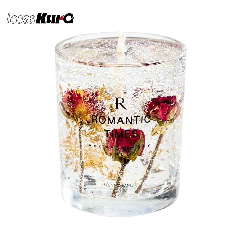 

Real Flower Jelly Essential Oil Aromatherapy Candle Incense Fragrance Gift Box Diy Crystal Cup Candle Gift Home Decoration