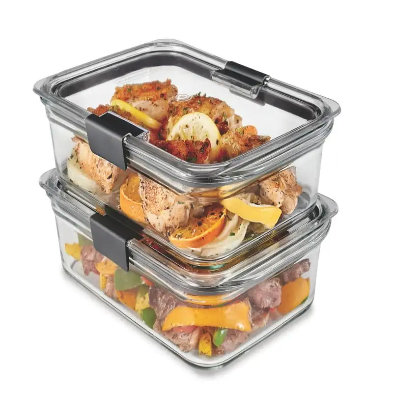 

Glass Food Storage Containers, 8-Cup Food Containers with Lids, 2-Pack Small container Food storage containers Container Glass j