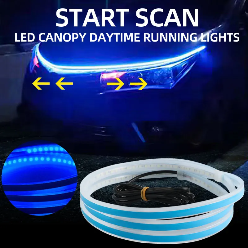

Scan Starting LED Car Hood Light Strip Flexible Daytime Running Light Strip Universal Auto Engine Hood Guide Decorative Lamp