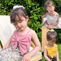 girls bow sling summer new korean version baby girl fashion vest childrens sleeveless western style sweetheart top