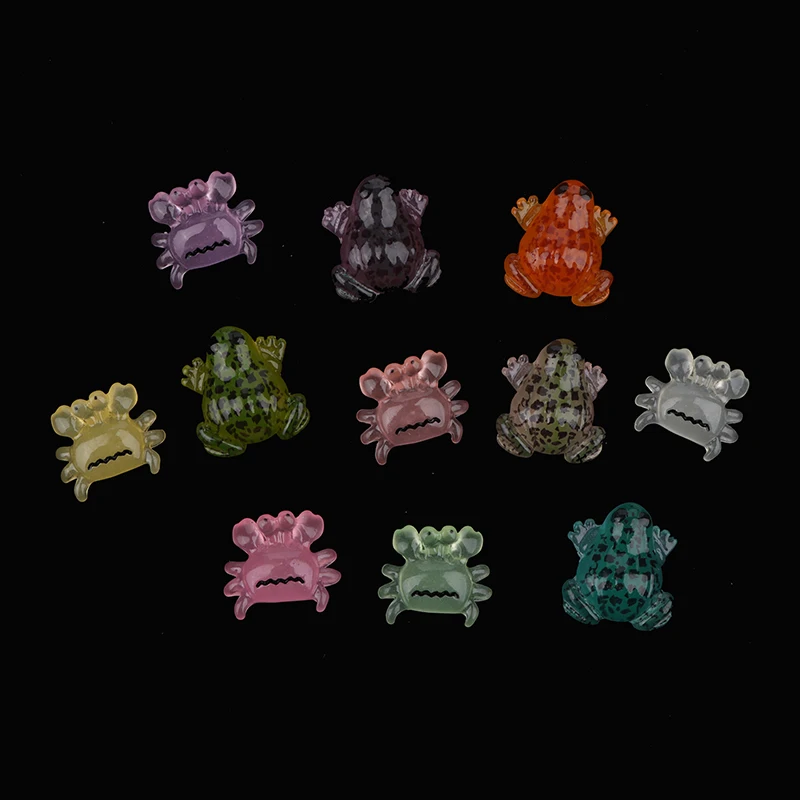 1 шт. милые мультяшные светящиеся фигурки лягушек крабов миниатюрные животные из