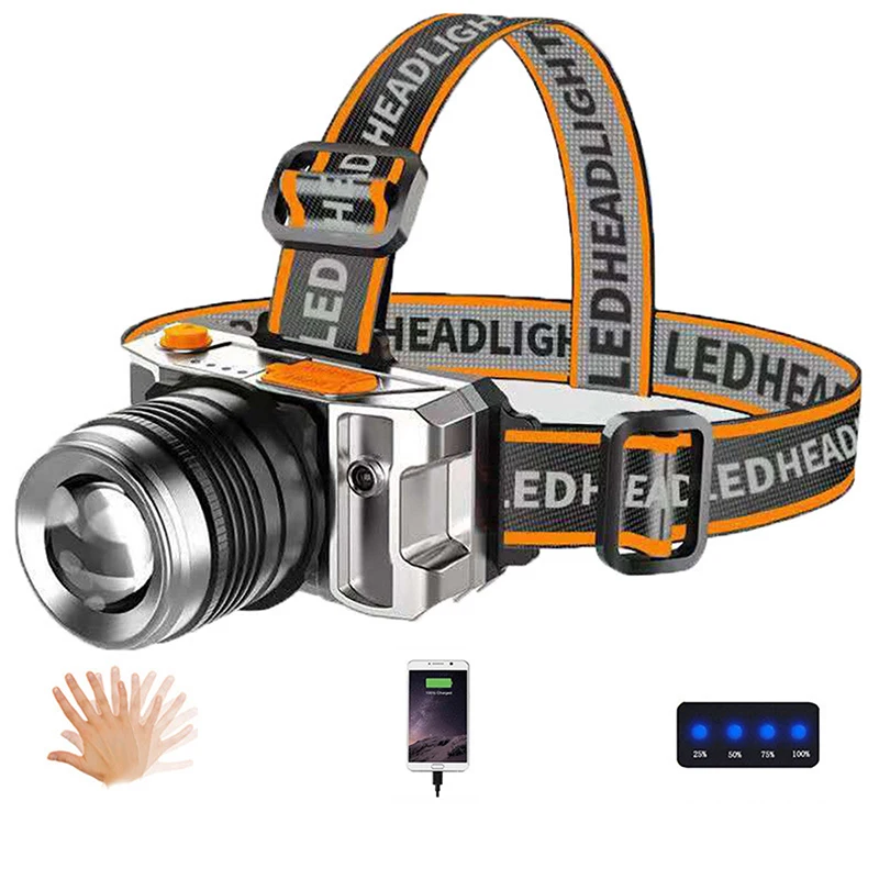 

Ultra-bright LED Rechargeable Lantern Headlights Bright Light Induction Mine Lights Long-range Waterproof Military Home