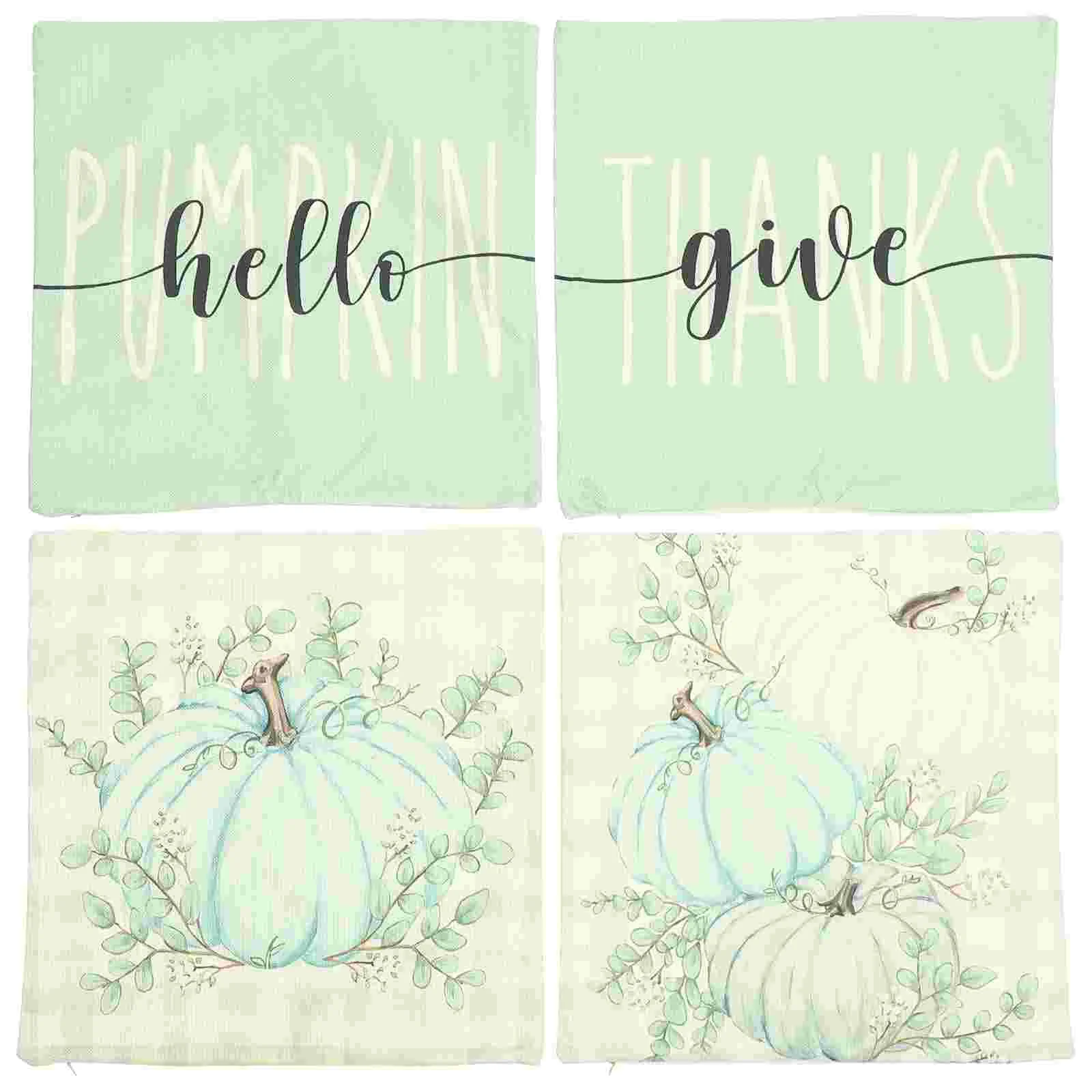 

4 Pcs Decorative Throw Pillow Covers Pumpkins Pillow Casess Pumpkins Autumn Breathable Fall
