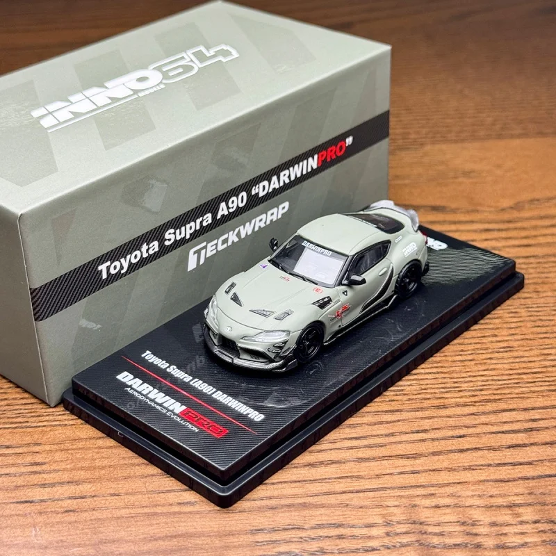 Фото INNO 1:64 TOYOTA SUPRA A90 DARWIN PRO, миниатюрная модель автомобиля из литого под давлением сплава, декоративный предмет для взрослых, новинка в наличии. №1