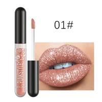 12 colors diamond lip gloss non stick cup metal pearlescent liquid lipstick glitter waterproof lasting lip makeup cosmetic