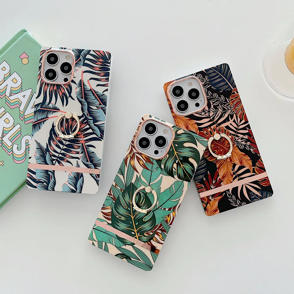 Чехол-подставка с кольцом-бананом для iPhone 13 Pro Max 11 12 14 | Чехлы мобильных телефонов