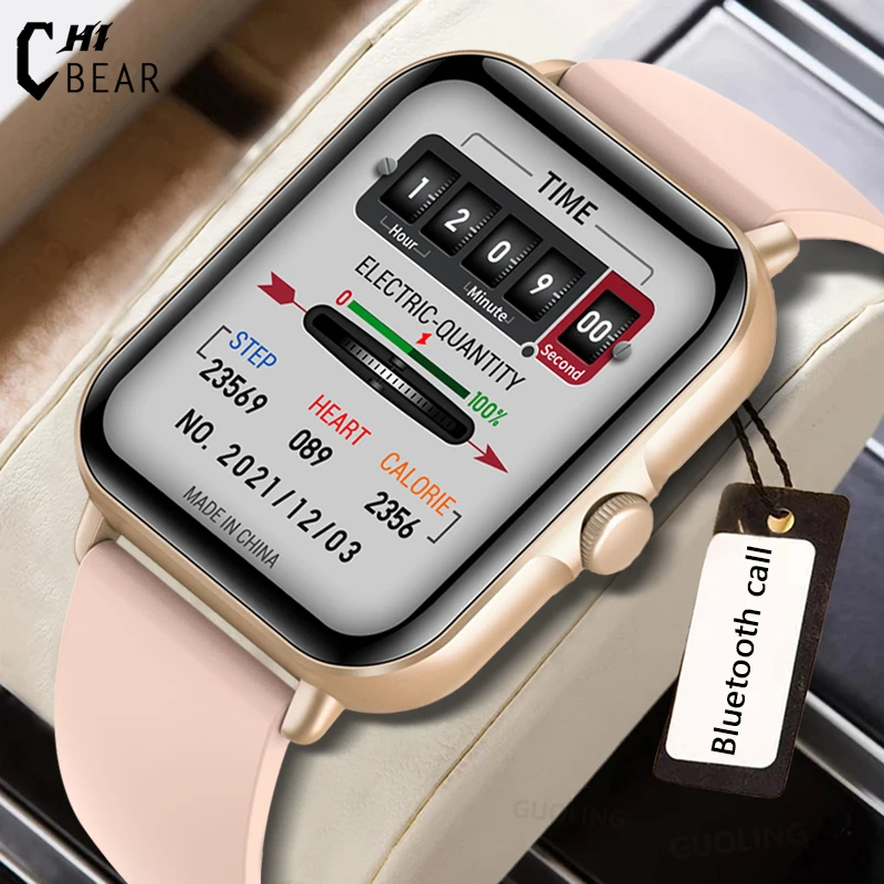 

ChiBear 1.69 "HD Цветной Экран Smart Watch Мужчины Женщины Спорт Фитнес Браслет Heart Rate Кровь Кислород Bluetooth Вызов SmartWatch мужчины