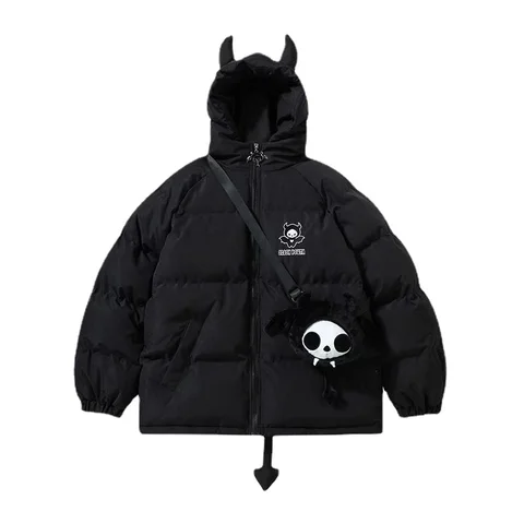 Хлопковая одежда Devil, зимняя свободная одежда, уличный летный Костюм в японском студенческом стиле, хлопковая куртка для мужчин и женщин, зима