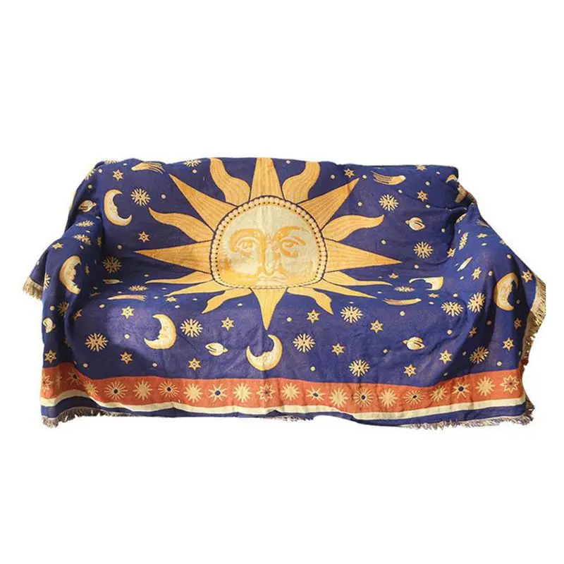 

for Sun God Moon Sofa Towel Decorative Slipcover Throw Blanket Thicken Non-