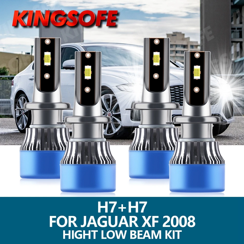 

Автомобисветильник фары KINGSOFE, 4 шт., H7, 110 лм, 6500 Вт, CSP чип, автомобильные светодиодсветодиодный фары 2008 к, белый свет, комплект фар ближнего и д...