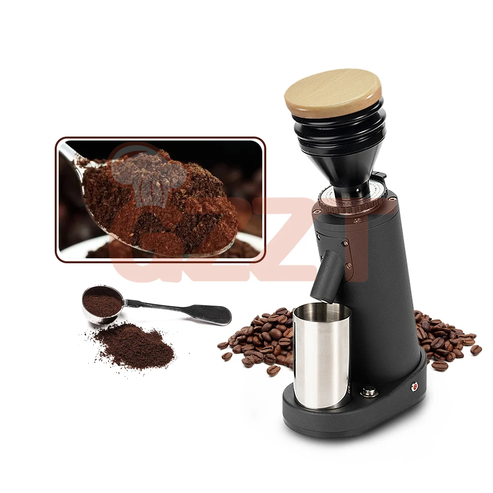 GZZT Delicate Small Espresso Coffee Grinder Machine 40MM Stainless Steel/Titanium Burr Metal Bean Hopper Electric Coffee Grinder