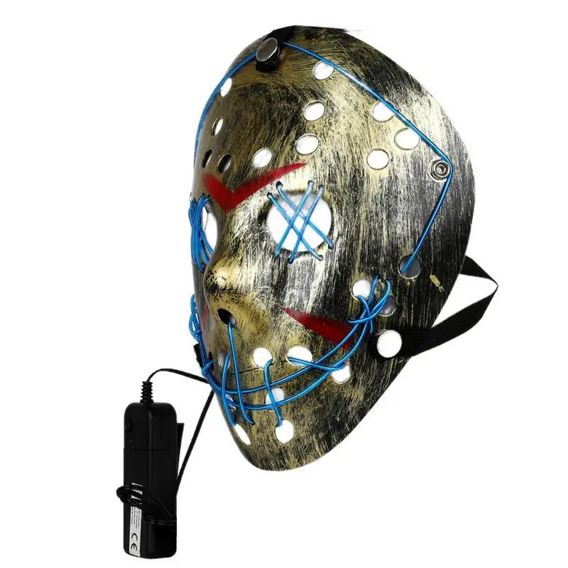 

Luminous LED Masque Masque Costumes Props With Blue Light Cosplay Scary Masque Halloween Party Costume Props Headgear