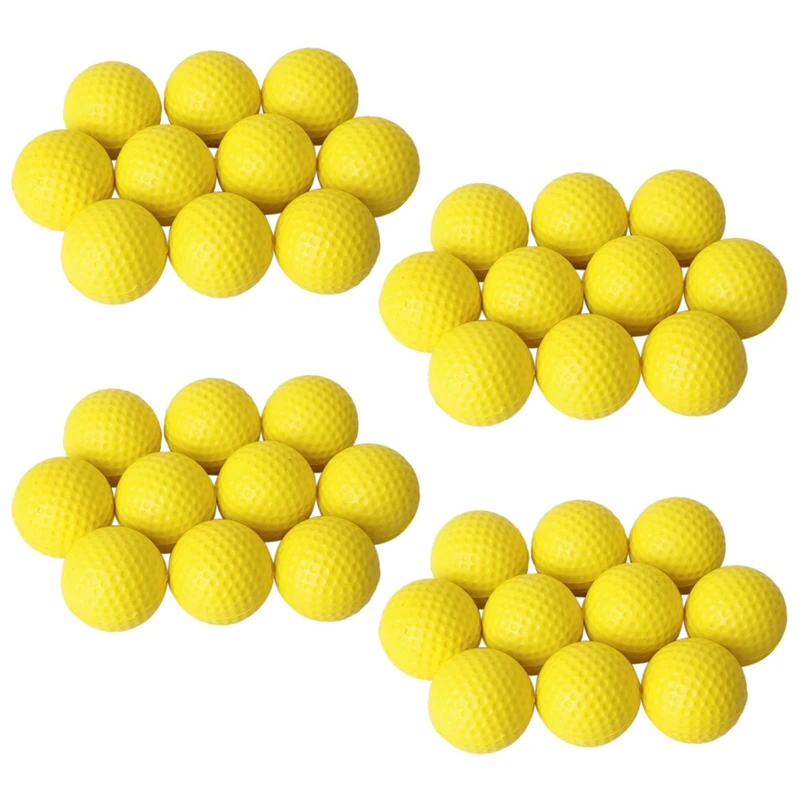 

40Pcs Yellow Soft Elastic Indoor Practice PU Golf Ball