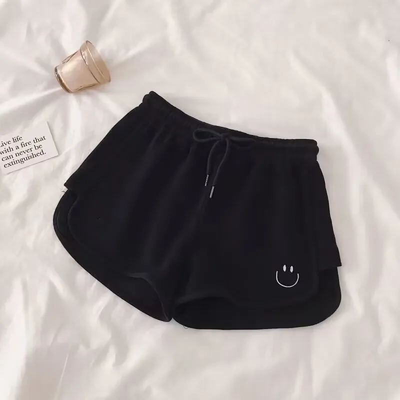 Sports shorts for women 2023 new loose fitting casual student waist wide leg versatile home yoga shorts