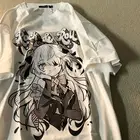 Летняя новая свободная футболка с коротким рукавом в Корейском стиле, Женский студенческий Топ в стиле японского аниме, 2021