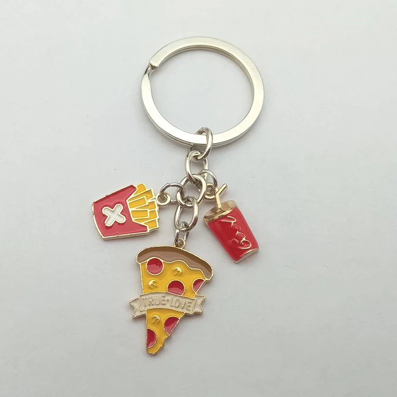 Новый эмалированный брелок для ключей с мороженым тортом жемчугом молоком чаем