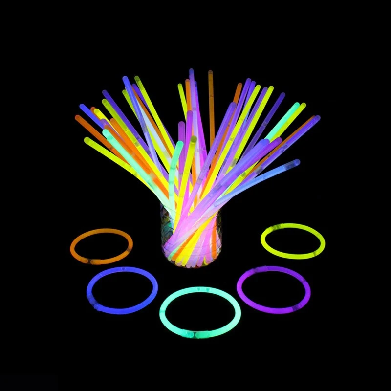 

50/100PCS Glow Stick Bracelets Necklace Neon Party Fluorescence Light for Wedding Party Concert Glow Sticks Colorful Glow Stick