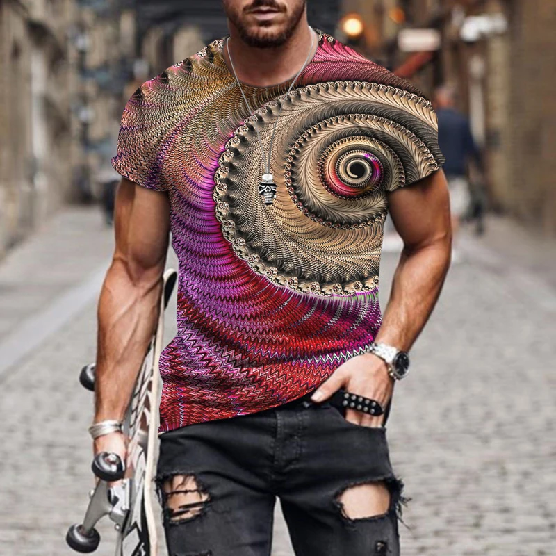 

2022 Summer New Men's Harajuku Creative Graffiti Oversized Comfortable Sports Casual Fashion Breathable Round Neck 3DT Shirt