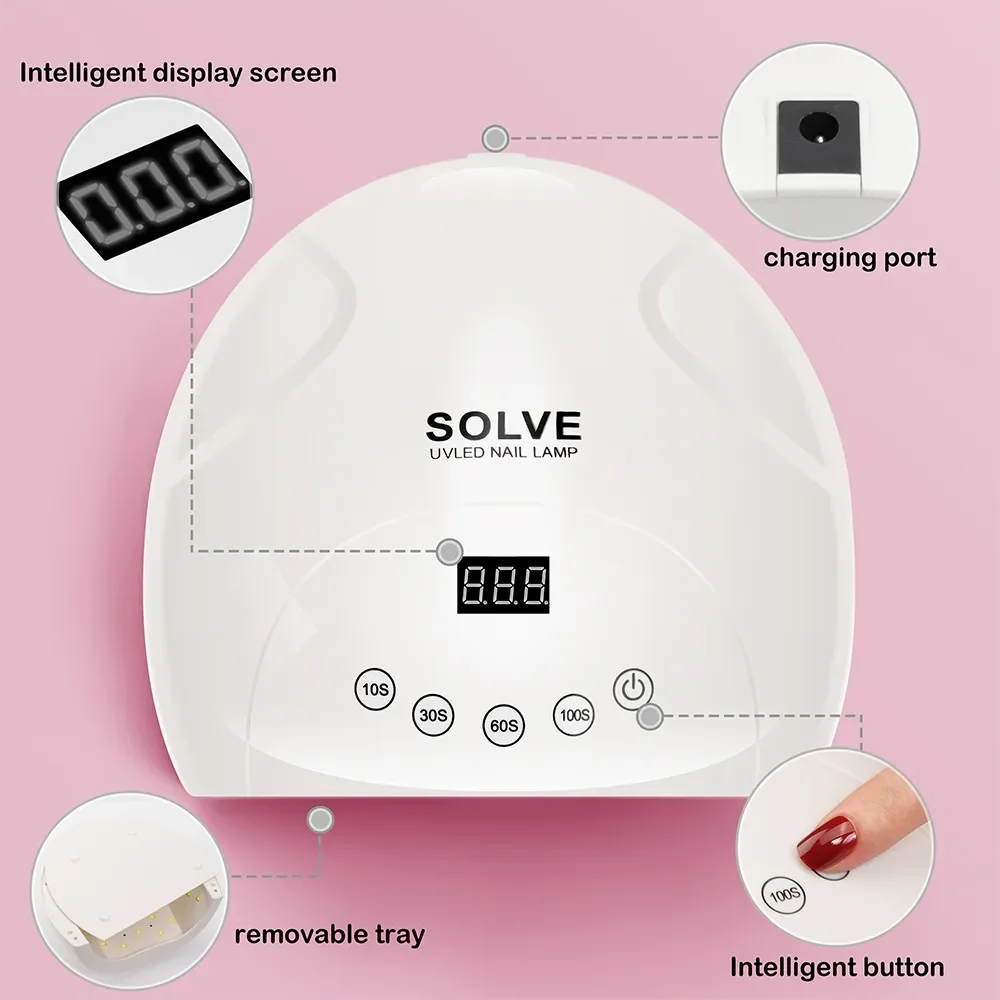 

NEW2023 Smart Portable Nail Dryer Manicure 48W UV Phototherapy Lamp LED Nail Lamp for Curing Gel Polish Curing Machine Nail Art