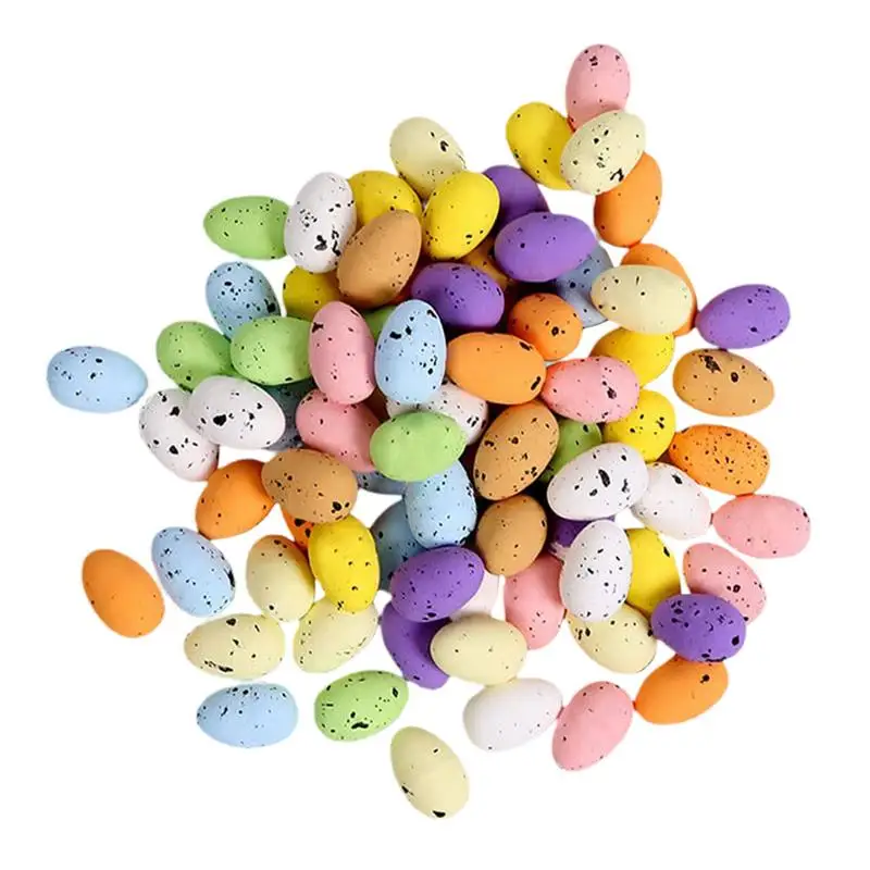 

100pcs Easter Egg Decor DIY Speckled Foam Eggs Mini Eggs Decorator Kit Easter Party Colorful Decor Gift For Kids Toddler