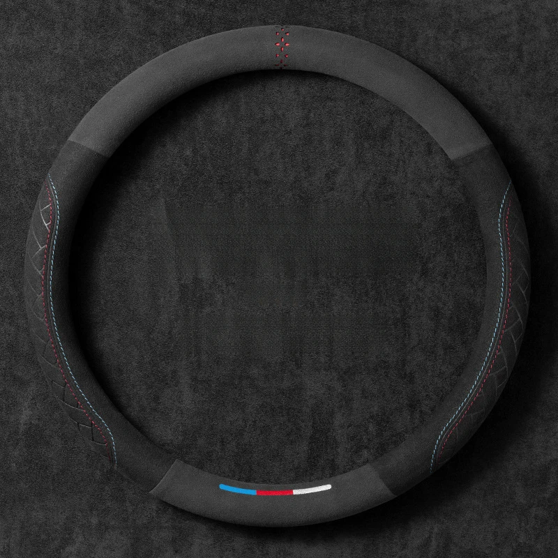 

Сuede Leather 38cm Car Steering Wheel Cover Anti-Slip Wear-Resistant Universal Auto Accessories For BMW Peugeot Mazda Golf