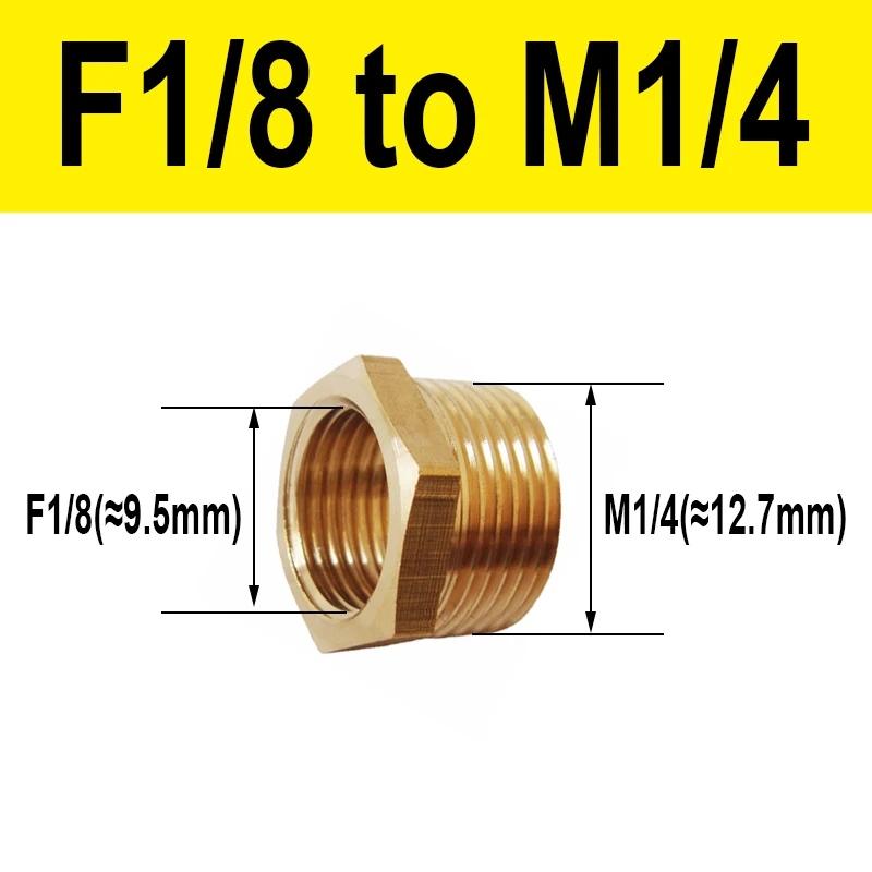 

BSP 1/8 1/4 3/8 1/2 3/4 Латунный редукторный фитинг с внутренней и наружной резьбой Шестигранная втулка Редукционный адаптер Медный разъем для воды и газа