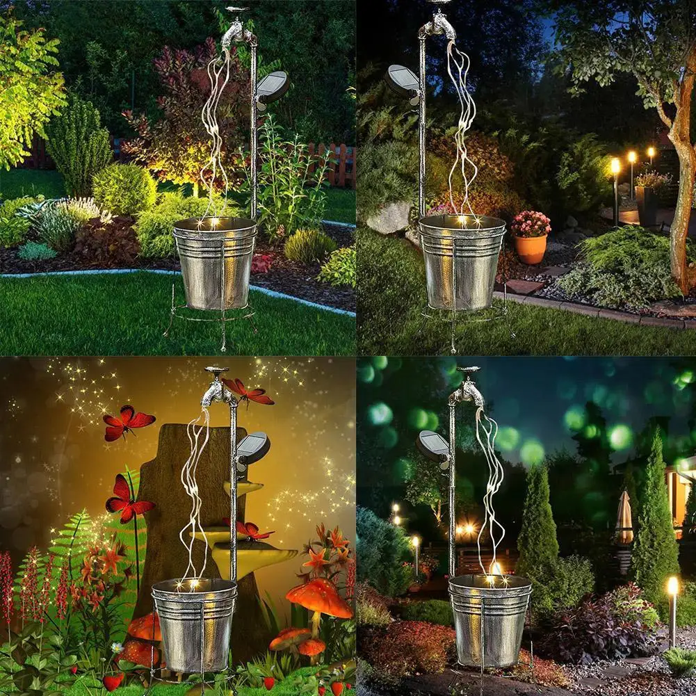 

Solar Light Garden Art Led Light String Decoration Watering Decoration Solar Courtyard Outdoor Light Lighting Garden Metal U3w9