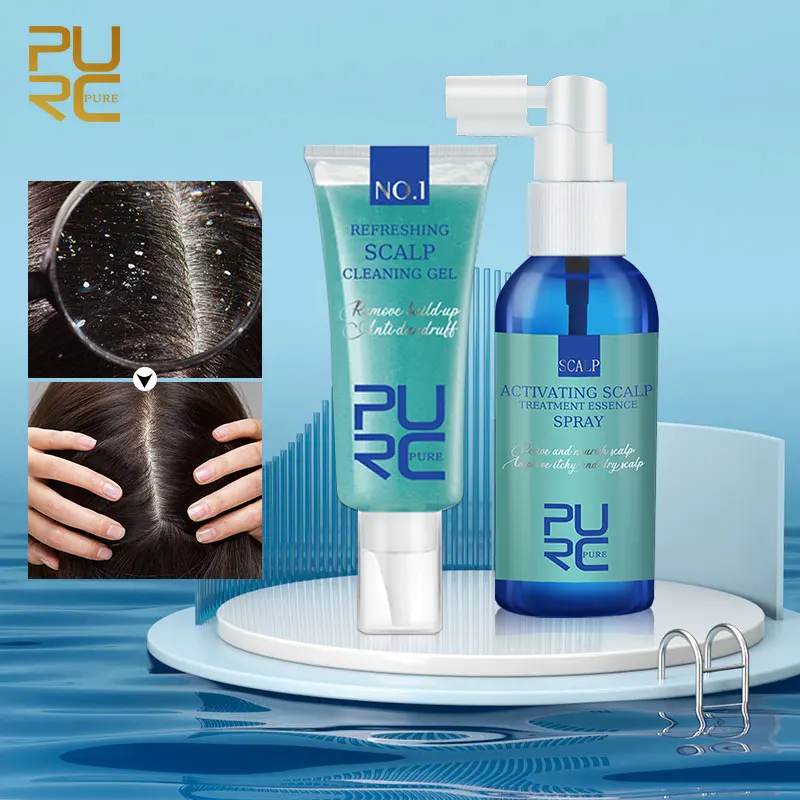 PURC-tratamiento para el cabello y el cuero cabelludo, productos para el cuidado del cabello para mujeres y hombres, anticaspa, Control de aceite y picazón