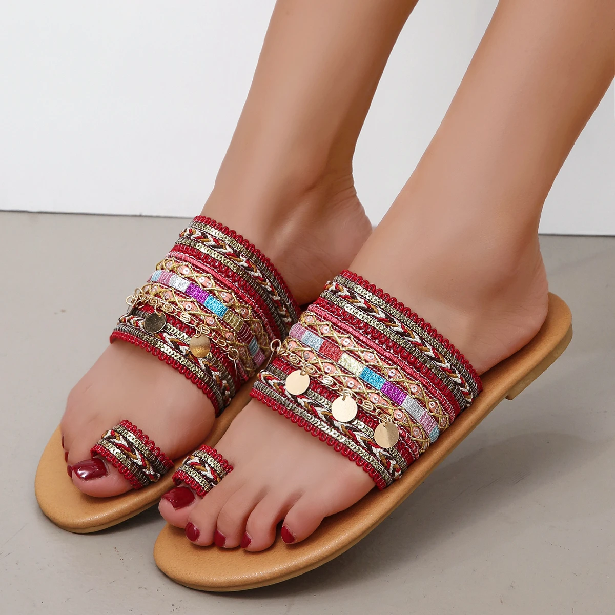 

Sandalen Flip-Flops Handgemaakte Griekse Stijl Boho Flip Flop Sandalen Streetwear Mode Schoenen Vrouwen Chaussures Femme