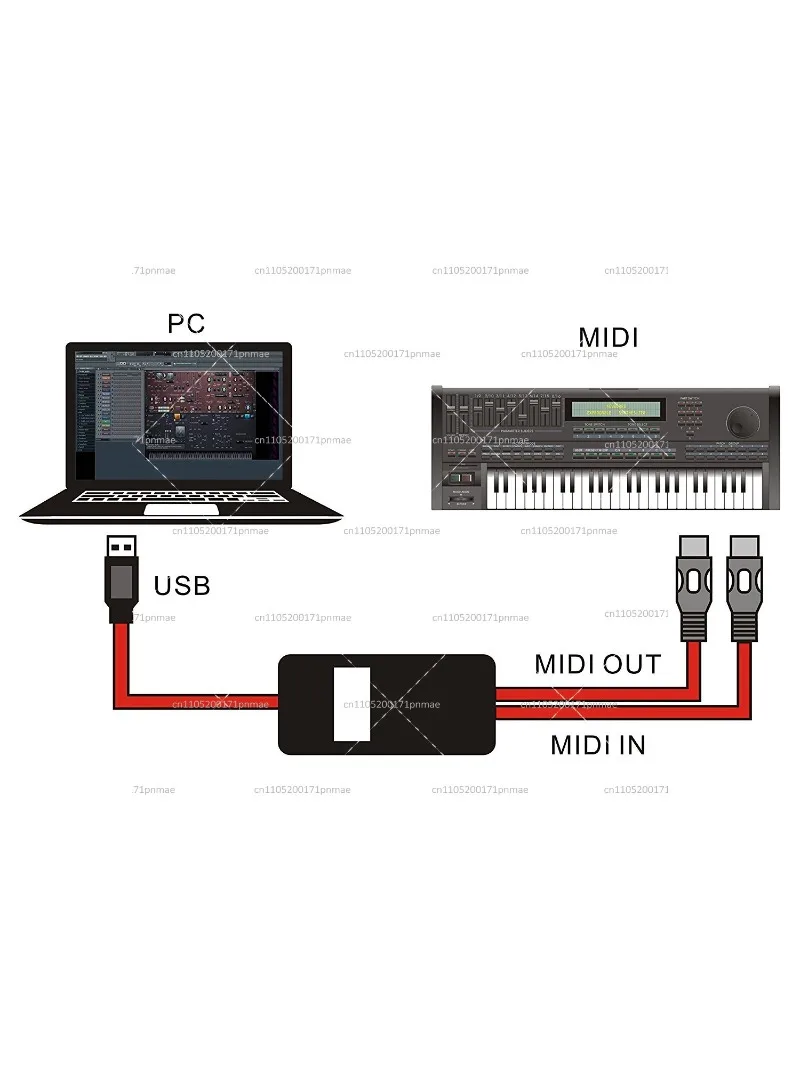 5-контактный USB MIDI-кабель-адаптер (входвыход) для музыкальных клавиатур, DJ-оборудования, ПК-конвертеров (art.: 3920db937fa9e) - 3920db937fa9e