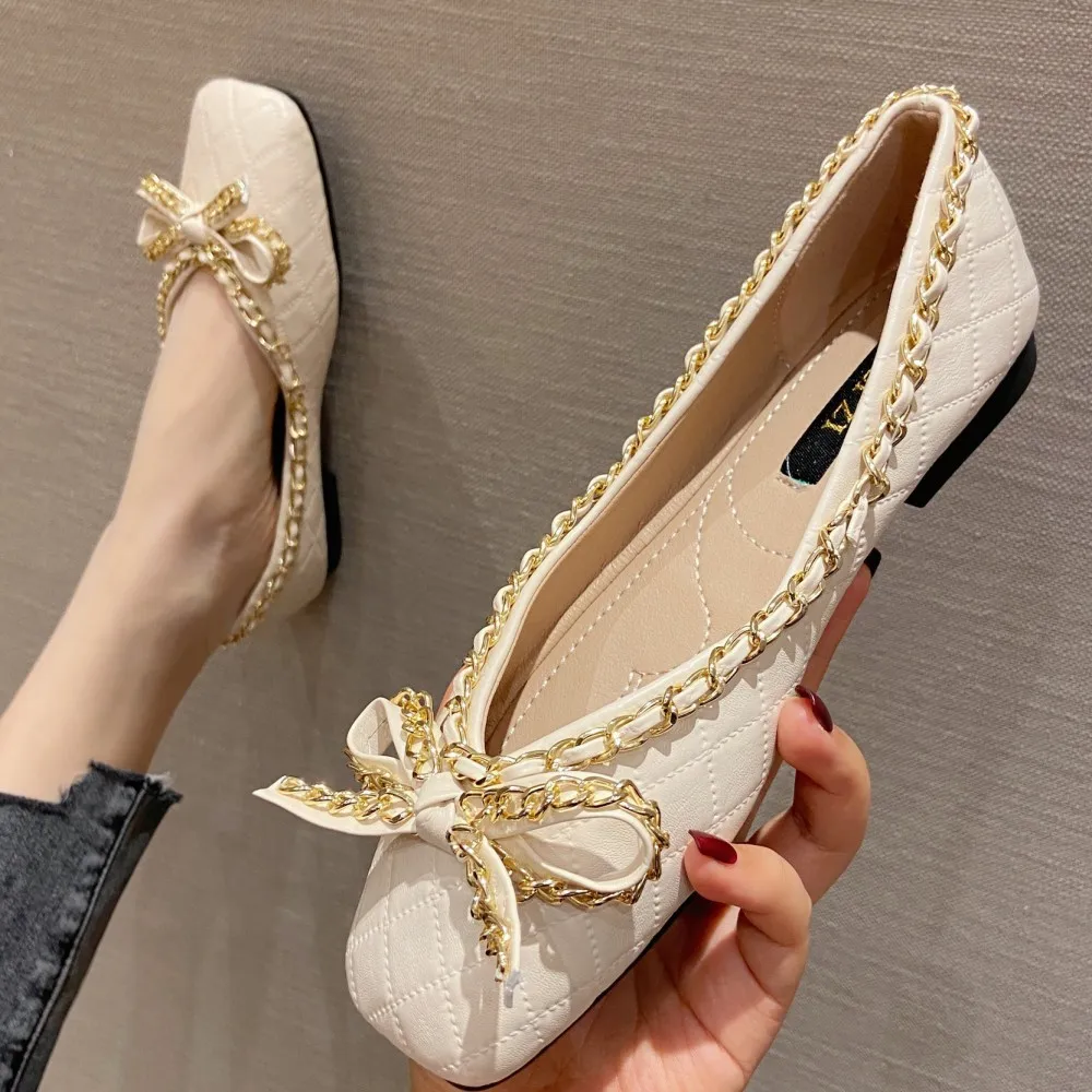 2022 NEWEST Women's Flat Shoes Spring Autumn Bowtie Shallow Casual Loafers Office Ladies Work Driving Party Ballet Flats Shoes