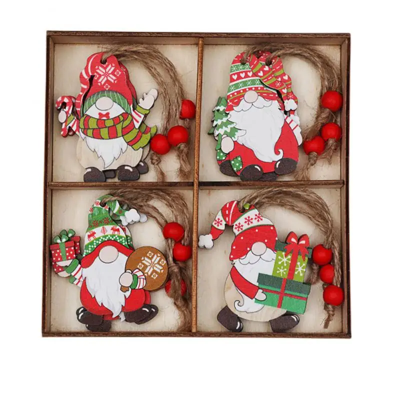 

New Christmas Gnomes Pendants Christmas Dwarf Diy Hanging Decorations For Home Cristmas Ornament Reuse Christmas Pendant Wooden