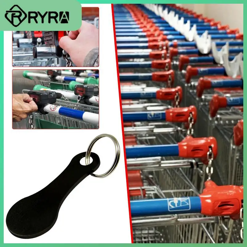 

5PCS DIY Shopping Cart Trolley Tokens Key Chains Key Hook Keyrings Aluminum Alloy Key Ring Coin Holder Keychain Decorative Hooks