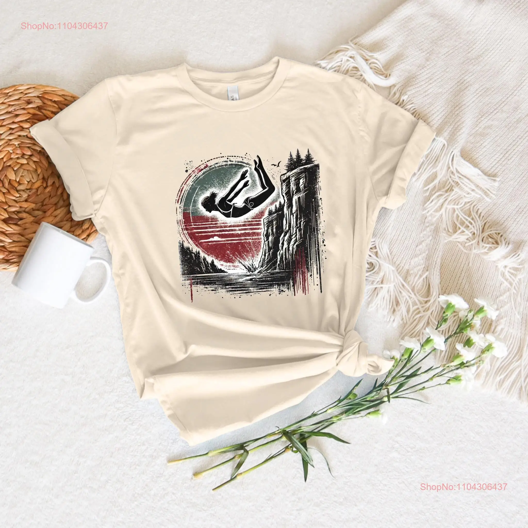 Женская футболка Cliff Jumping для джемперов девочек гетры Backflip женская Thrill Seeker Adventure