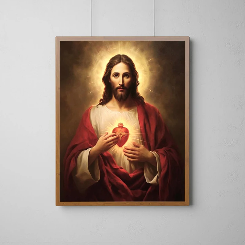 Девы Марии и Священное Сердце Иисуса Христианский Плакат Плакаты на стену