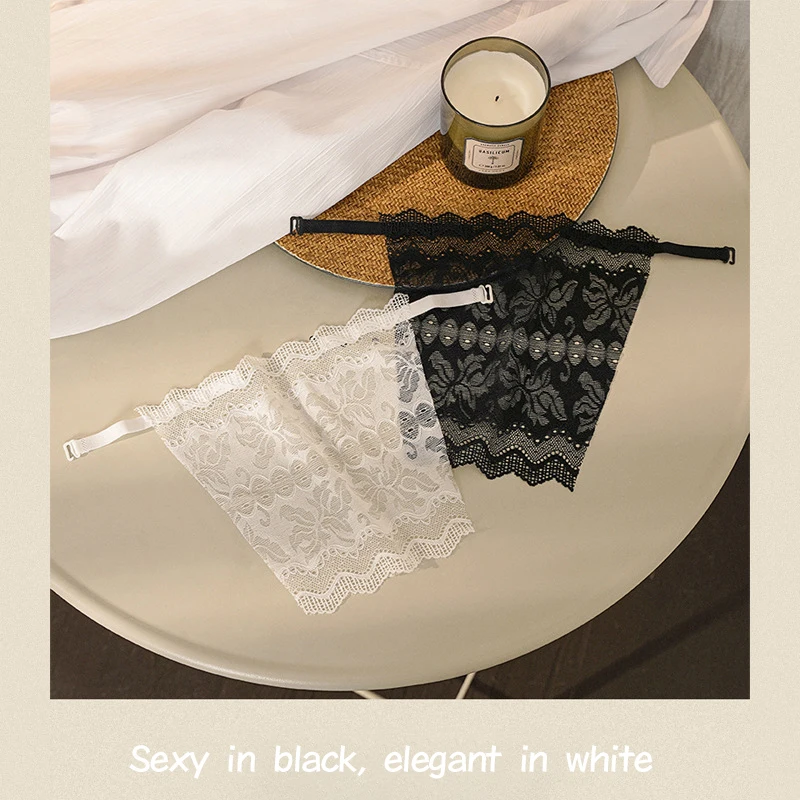 

Womens Lace Tube Top Invisible Panel Anti-glare Cleavage Cover Up Mock Camisole Anti-Exposure Summer Wrapped Chest Overlay