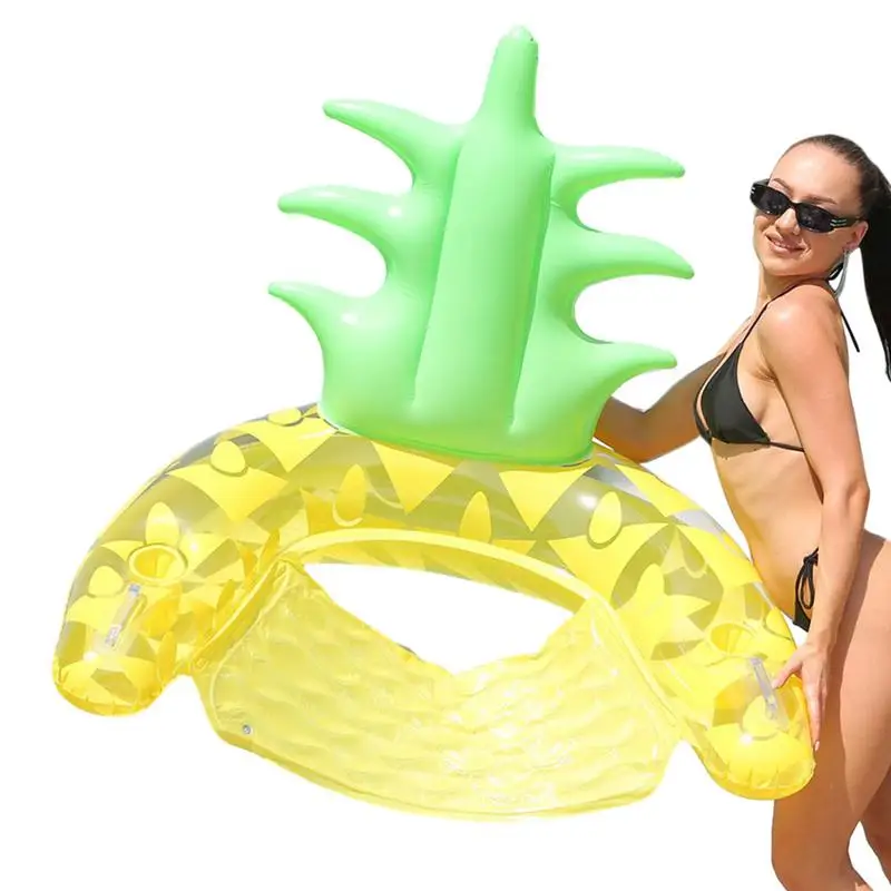 

Inflatable Pineapple Pool Floater Pool Lounger With Backrest Fruit Pool Float Adult Swimming Pool Floating Row For Beach Fun