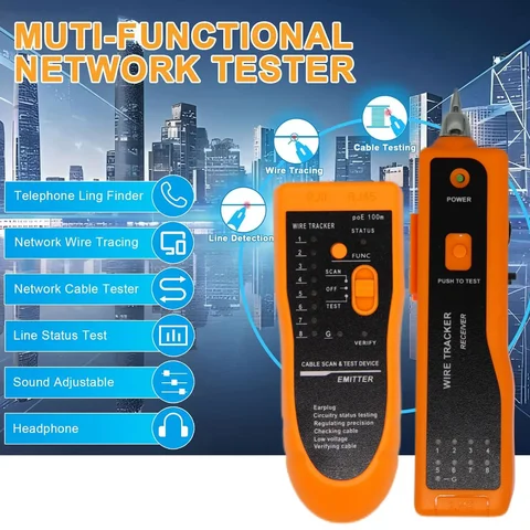 RJ11 RJ45 Щипцы Cat5 Cat6 Тестер сетевого кабеля локальной сети Трекер телефонных проводов Доступны три цвета тестер кабеля