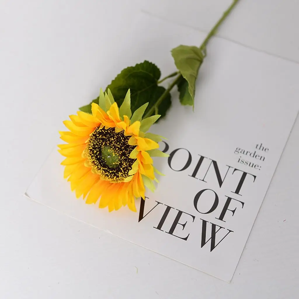 

1 pcs Yellow Bride Gifts Home Layout Creative Realistic Artificial Sunflower Flower DIY Wedding Decor Sunflower Bouquet