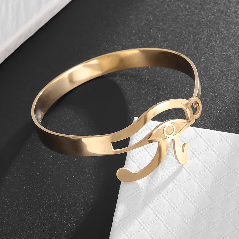 Регулируемый браслет из нержавеющей стали с изображением древнего египетского