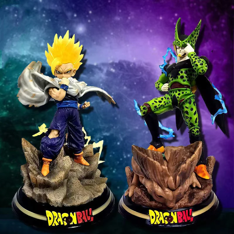 

Dragon Ball Figure Super Saiyan Two GK Resonance Series Son Gohan Cell Piccolo Luminous Action Figures T-rex PVC Model Ornaments