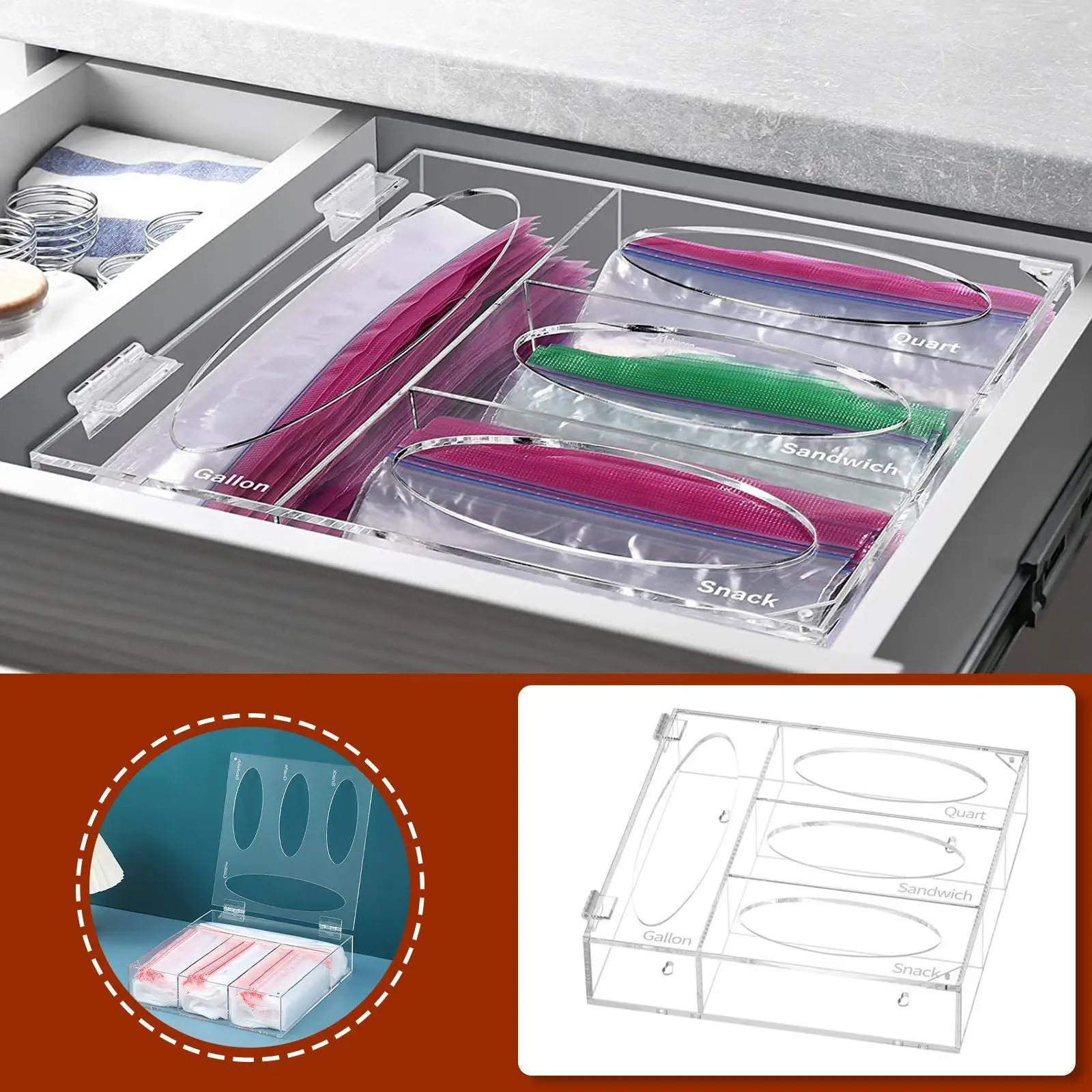 

Прозрачная сумка-Органайзер, коробка для хранения с настольным хранилищем, 30*30*7,5 см, крышка-держатель, домашняя акриловая Мелодия T3e3