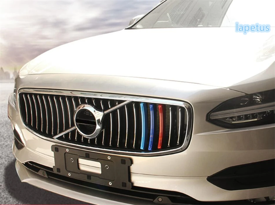 

Car Front Center Grille Grill Decor Frame Bar Tricolor Cover Trim Fit For Volvo S90 2017 - 2019 Interior Modified Accessories