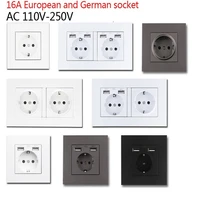 16a european standard german usb wall panel concealed double european german standard german standard power socket