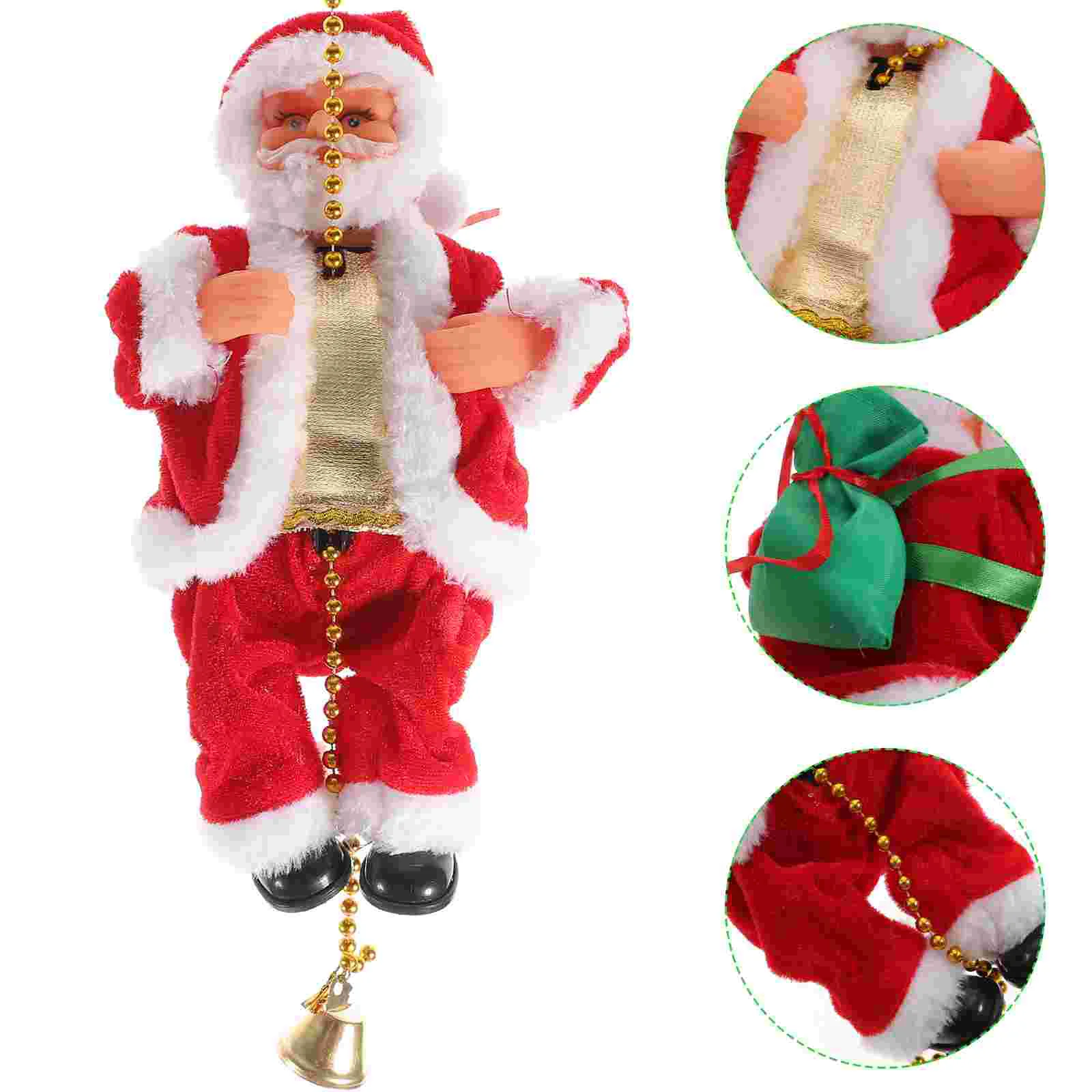 

1pc Plastic Santa Claus Figurine Electic Climbing Santa Toy Funny Christmas Ornament Hanging Pendant for Home Party without