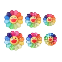 100pcs flatback resin rainbow colorful smiley face sunflower charms pendants for diy slime decoration earrings jewelry accessory