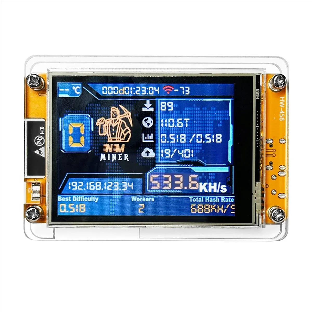 Фото Криптомайнер для лотереи BTC с хешрейтом V2 530KH/S, 2,8-дюймовым смарт-дисплеем №3