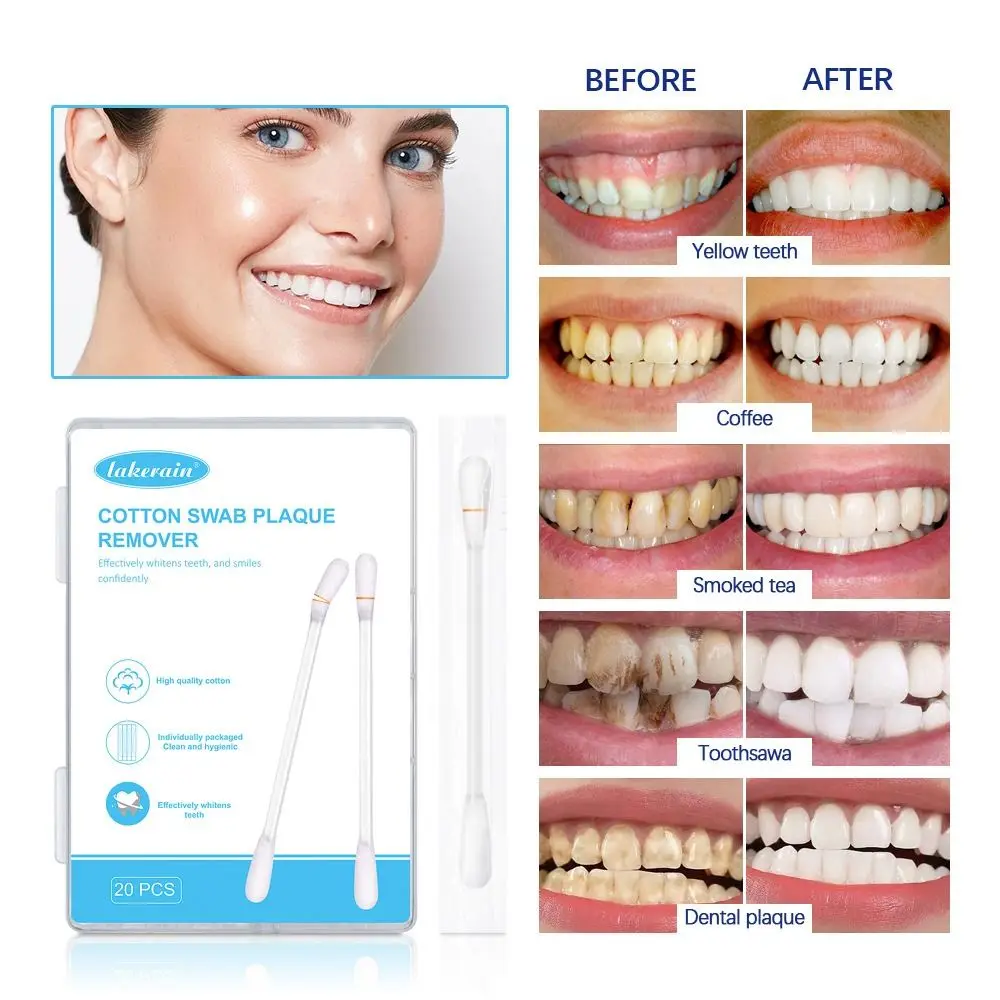 

Teeth Whitening Cotton Swabs Oral Hygiene Double Head Oral Care Tool Dental Supplies Coffee Stains Teeth Cleaner Women Men
