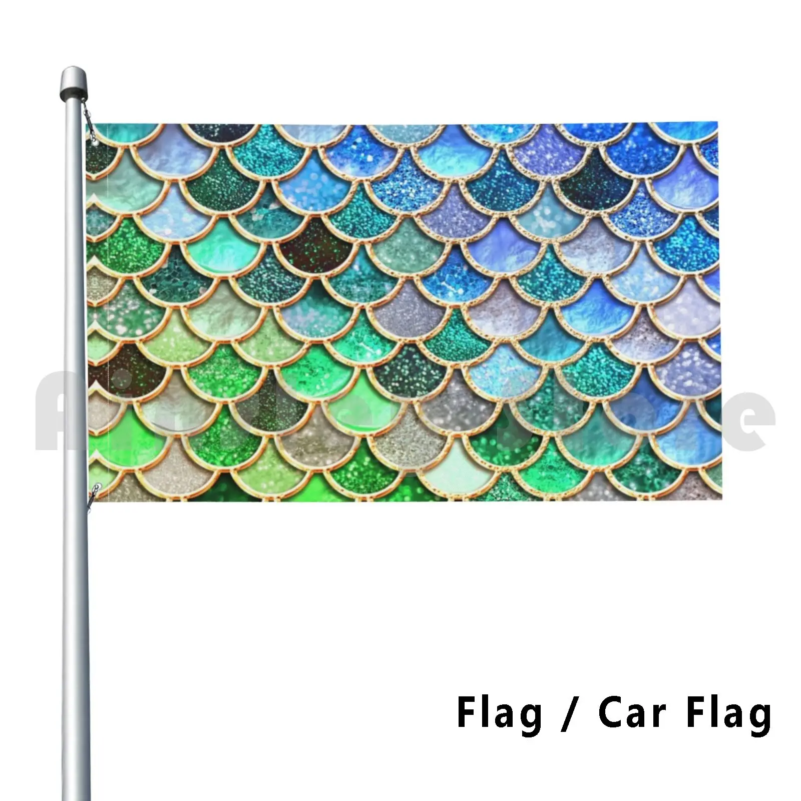 

Green Emerald And Blue Mermaid Scales Outdoor Decor Flag Car Flag Mermaid Mermaid Scales Mermaid Pattern