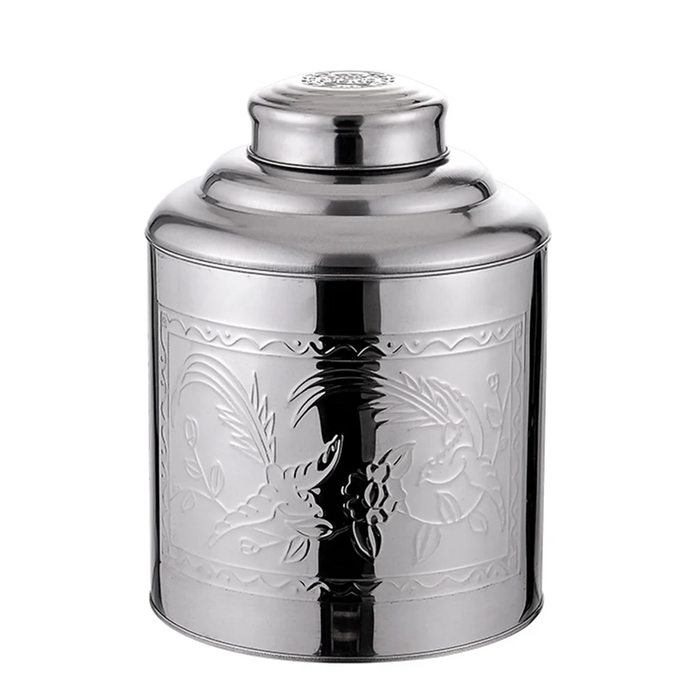 

Tea Storage Canister Jar Container Stainless Tin Steel Metal Coffeeloose Can Airtight Kitchen Flour Containers Jars Candy